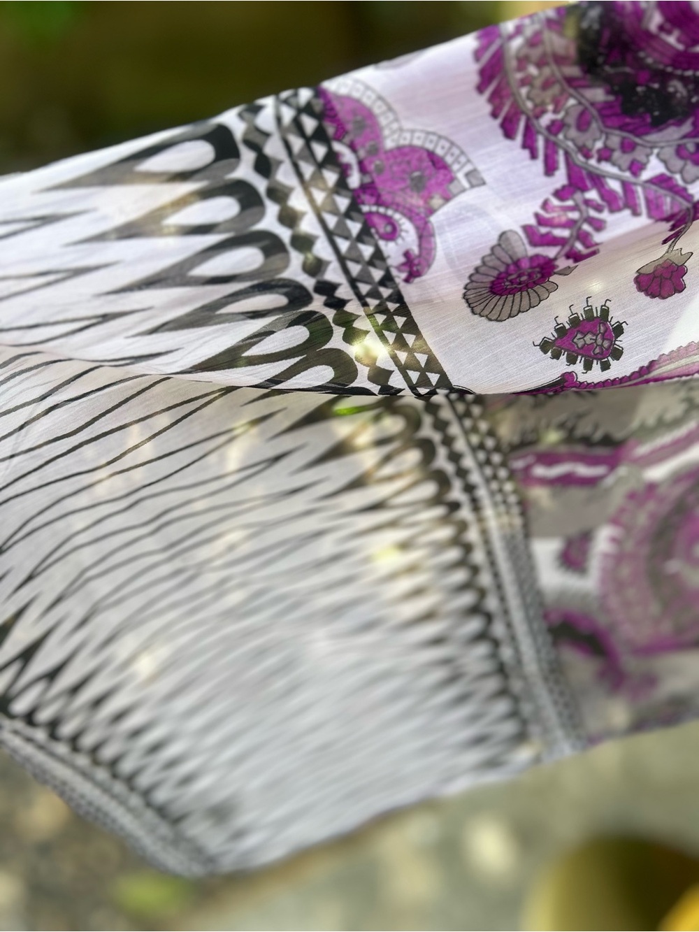 Lightweight Purple Paisley Women's Scarf - Picture 4 of 4